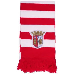 Cachecol SC Braga Tricotado Vermelho e Branco