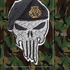 Bordado Punisher com boina exército/ cavalaria
