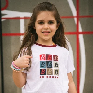 T-shirt SC Braga Quadrados "B" Júnior Branca